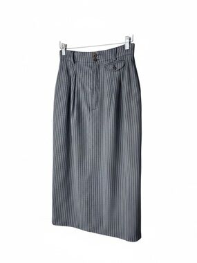 VINTAGE ESPRIT 80s gray striped midi pencil skirt size 5/6